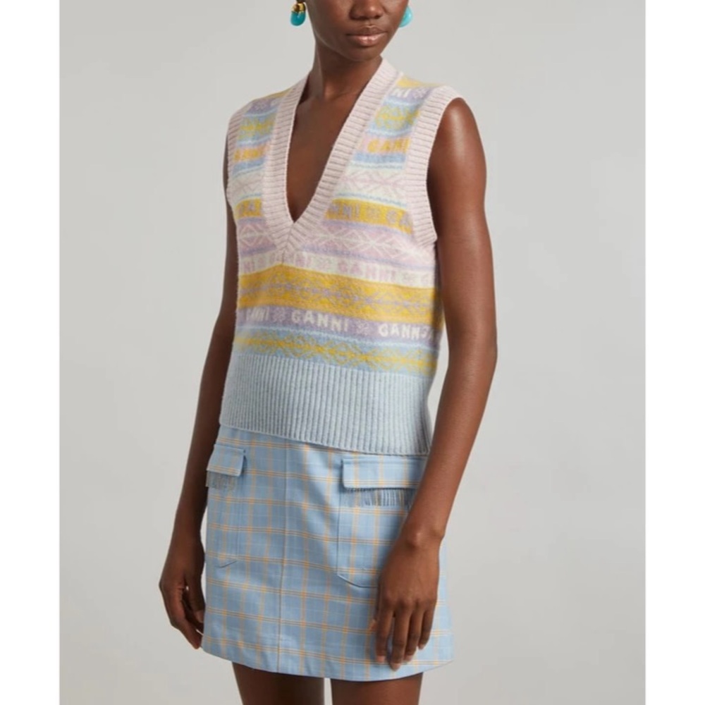 Ganni Logo Sweater Vest (M)